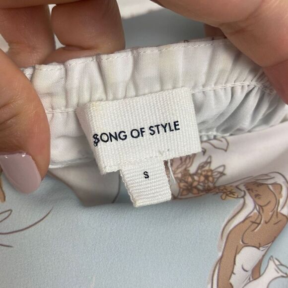 Song of Style Dixie Long sleeve Crop Top in Siren Multi - Picture 9 of 12